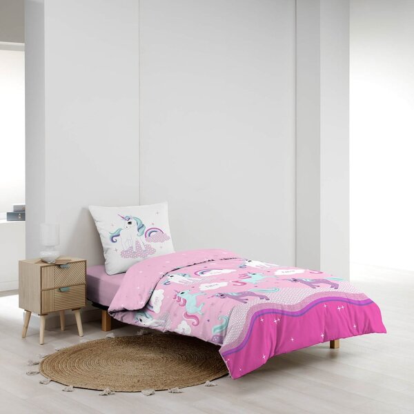 Ružové bavlnené detské obliečky na jednolôžko 140x200 cm Licorne – douceur d'intérieur
