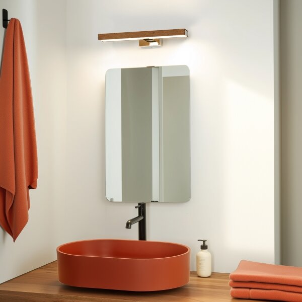 Brilagi-LED Kúpeľňové osvetlenie zrkadla WOODY MIRROR LED/8W/230V IP44 dub/chróm