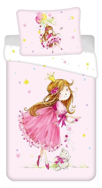 Ružové bavlnené detské obliečky na jednolôžko 140x200 cm Fairy – Jerry Fabrics