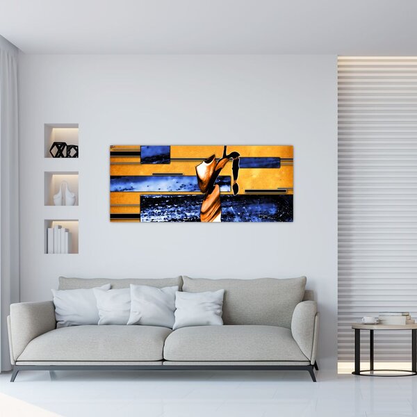 Obraz abstraktné maľby (120x50 cm)