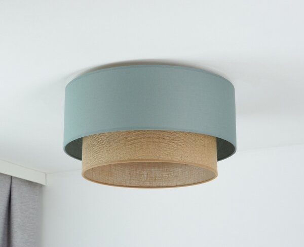 Duolla - Stropné svietidlo BOHO 1xE27/15W/230V pr. 45 cm zelená/hnedá