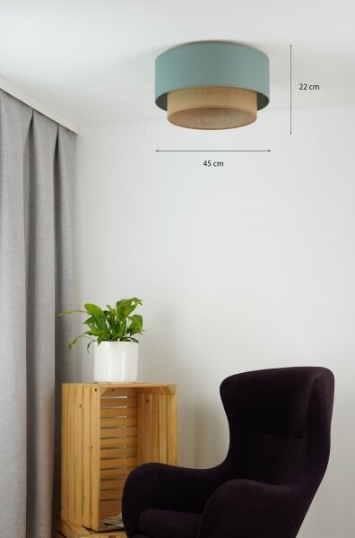 Duolla - Stropné svietidlo BOHO 1xE27/15W/230V pr. 45 cm zelená/hnedá