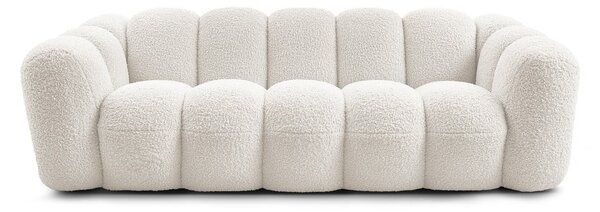 Biela pohovka z textílie buklé 232 cm Hippolyte – Bobochic Paris