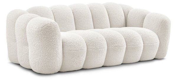 Biela pohovka z textílie buklé 232 cm Hippolyte – Bobochic Paris