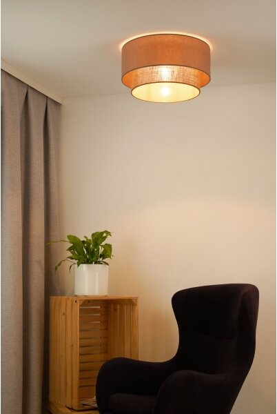 Duolla - Stropné svietidlo BOHO 1xE27/15W/230V pr. 45 cm béžová/hnedá