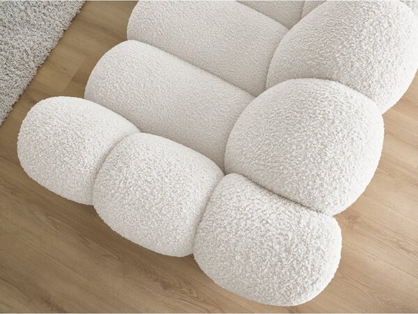 Biela pohovka z textílie buklé 232 cm Hippolyte – Bobochic Paris
