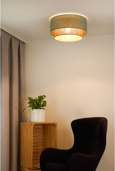 Duolla - Stropné svietidlo BOHO 1xE27/15W/230V pr. 45 cm zelená/hnedá