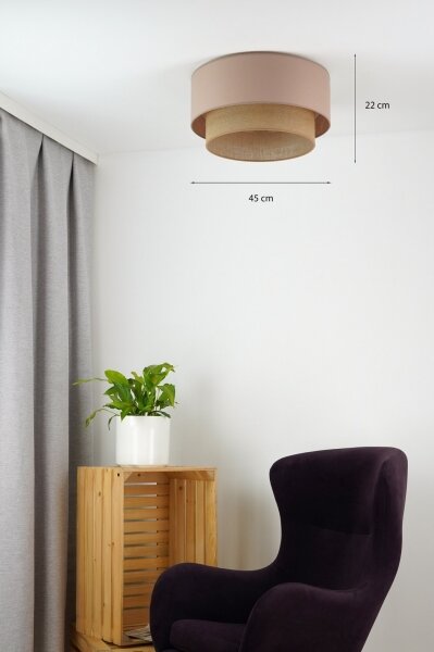 Duolla - Stropné svietidlo BOHO 1xE27/15W/230V pr. 45 cm béžová/hnedá