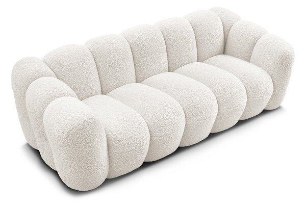 Biela pohovka z textílie buklé 232 cm Hippolyte – Bobochic Paris