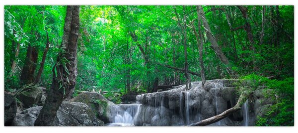Obraz - Vodopád Erawan, Kanchanaburi, Thajsko (120x50 cm)