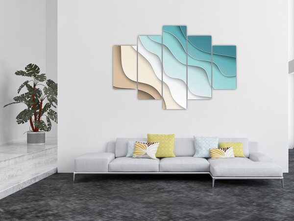 Abstraktný obraz morského pobrežia (150x105 cm)