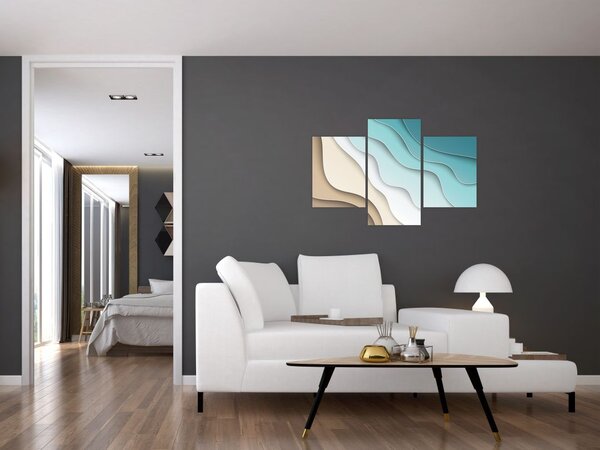 Abstraktný obraz morského pobrežia (90x60 cm)