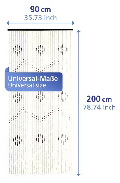 Bambusový záves do dverí v prírodnej farbe 90x200 cm – Maximex
