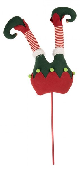 Veľký vianočný zápich nohy škriatok Elf - 22*10*80 cm - Clayre & Eef