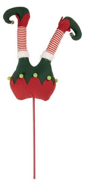 Veľký vianočný zápich nohy škriatok Elf - 22*10*80 cm - Clayre & Eef