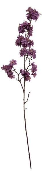 Dekorácia umelá vetvička s fialovými kvetmi - 10*7*98 cm - Clayre & Eef