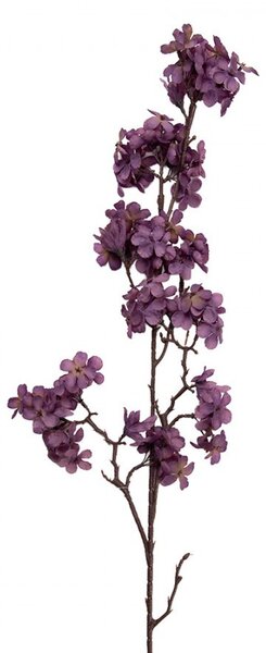 Dekorácia umelá vetvička s fialovými kvetmi - 10*7*98 cm - Clayre & Eef