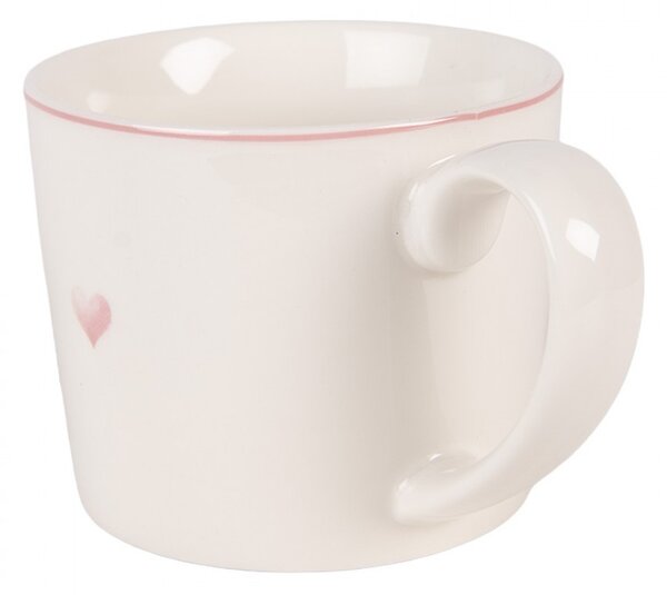 Porcelánový hrnček so srdiečkom Beautiful Heart - 12*8*7 cm / 275 ml - Clayre & Eef