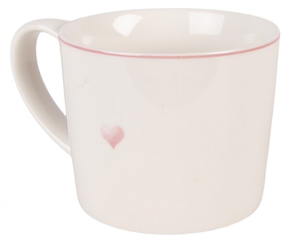 Porcelánový hrnček so srdiečkom Beautiful Heart - 12*8*7 cm / 275 ml - Clayre & Eef