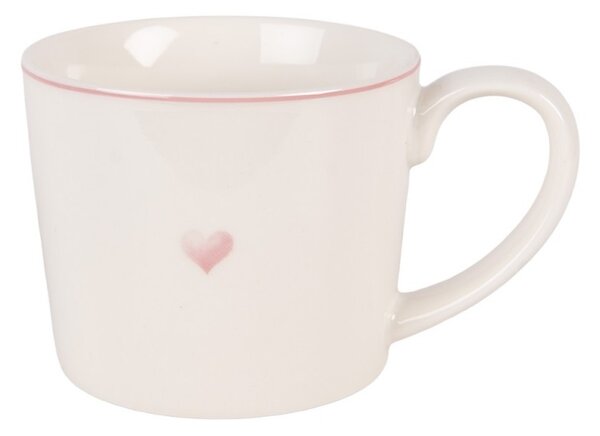 Porcelánový hrnček so srdiečkom Beautiful Heart - 12*8*7 cm / 275 ml - Clayre & Eef