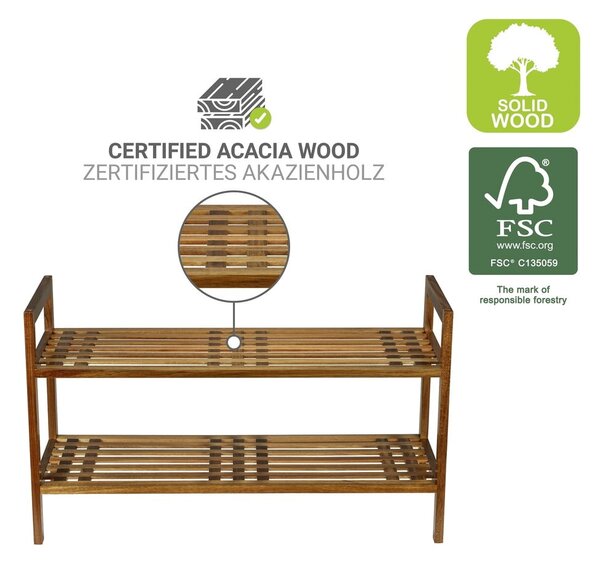 Stojan na topánky z masívu akácie v prírodnej farbe 69x40,5x27 cm Fondi – Wenko