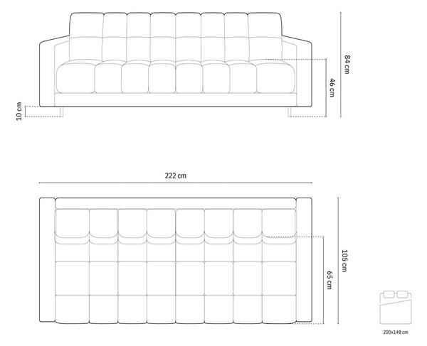 Tmavosivá rozkladacia/s úložným priestorom pohovka 222 cm Bali – Cosmopolitan Design