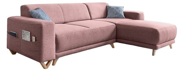 Ružová rozkladacia/s úložným priestorom rohová pohovka Classy Sophie – Miuform