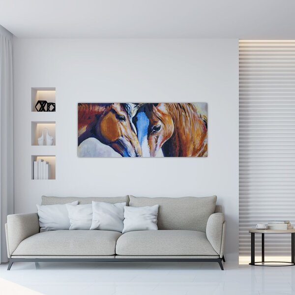 Obraz - Zamilované kone (120x50 cm)