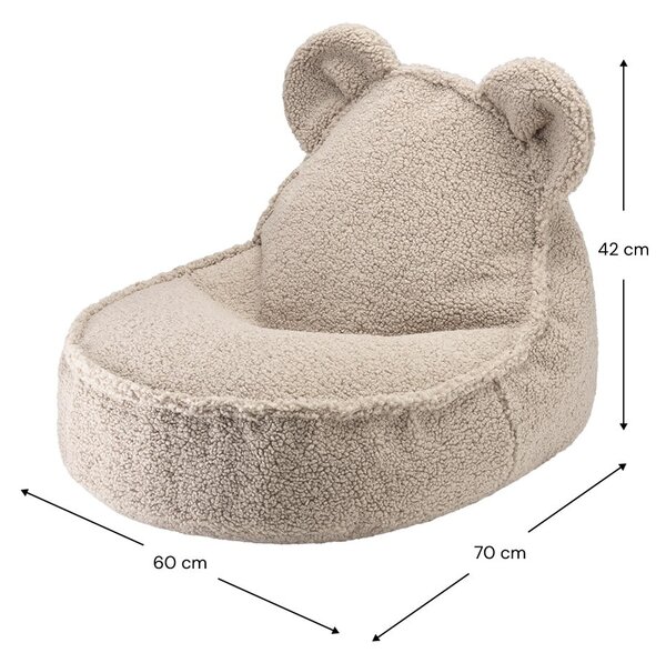 Svetlohnedý detský sedací vak z textílie buklé Bear – Wigiwama