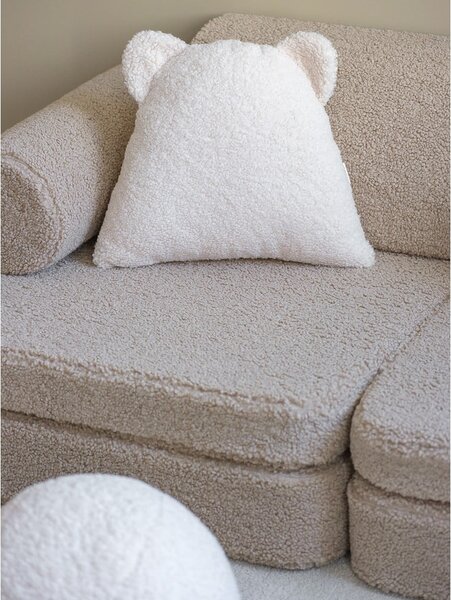 Svetlohnedá detská pohovka z textílie buklé 132 cm Settee – Wigiwama
