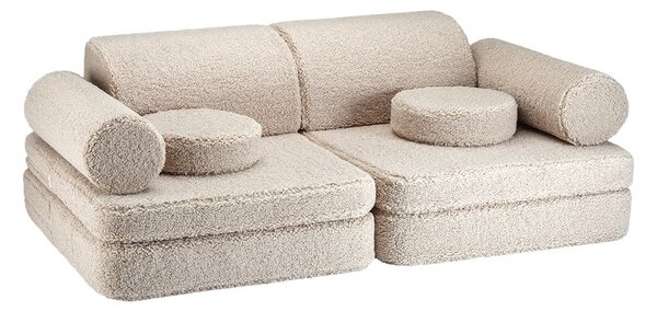 Svetlohnedá detská pohovka z textílie buklé 132 cm Settee – Wigiwama