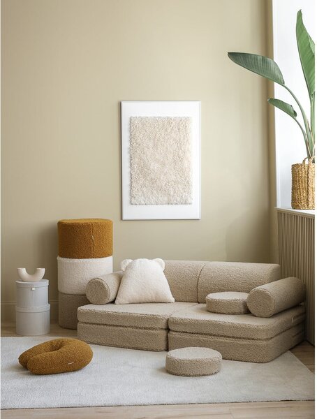 Svetlohnedá detská pohovka z textílie buklé 132 cm Settee – Wigiwama