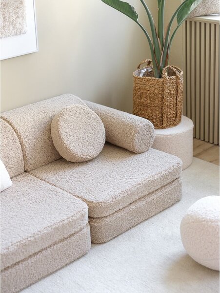 Svetlohnedá detská pohovka z textílie buklé 132 cm Settee – Wigiwama