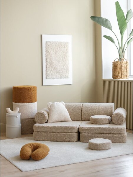 Svetlohnedá detská pohovka z textílie buklé 132 cm Settee – Wigiwama