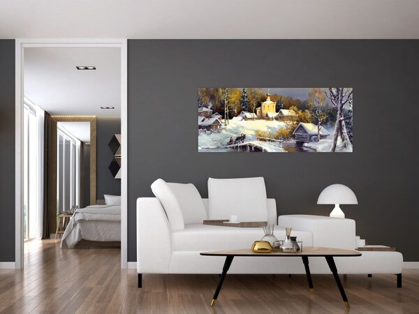 Obraz - Zimné mestečko (120x50 cm)