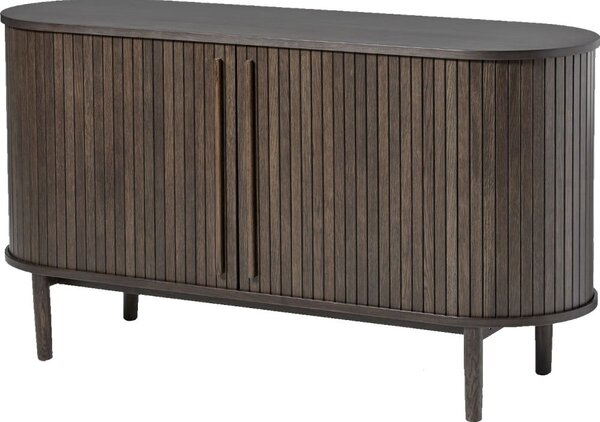 Hnedá komoda v dekore duba s posuvnými dverami 140x76x45 cm Meta – Unique Furniture