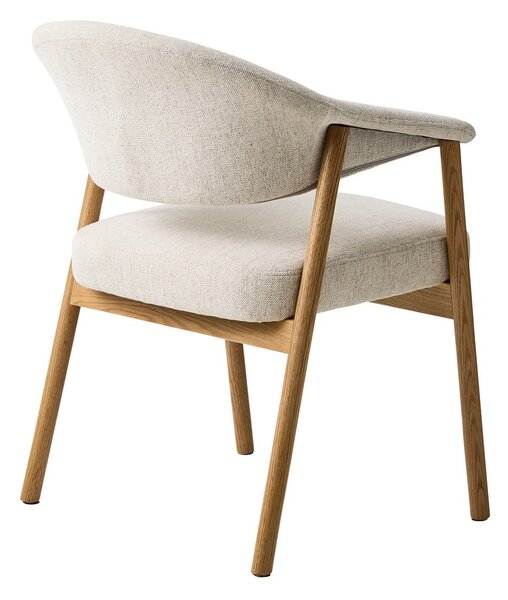 Krémovobiele jedálenské kreslá v súprave s podrúčkami 2 ks z dubového dreva Elk – Unique Furniture