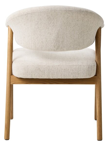 Krémovobiele jedálenské kreslá v súprave s podrúčkami 2 ks z dubového dreva Elk – Unique Furniture