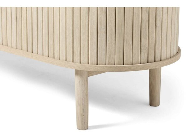 Komoda v dekore duba s posuvnými dverami v prírodnej farbe 140x76x45 cm Meta – Unique Furniture