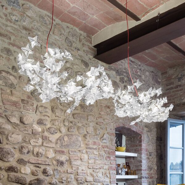 Slamp Hanami Suspension závesné svietidlo, červený kábel, Obývacia izba / jedáleň, Plast, Dizajn