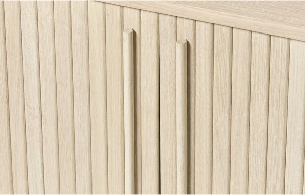 Komoda v dekore duba s posuvnými dverami v prírodnej farbe 140x76x45 cm Meta – Unique Furniture