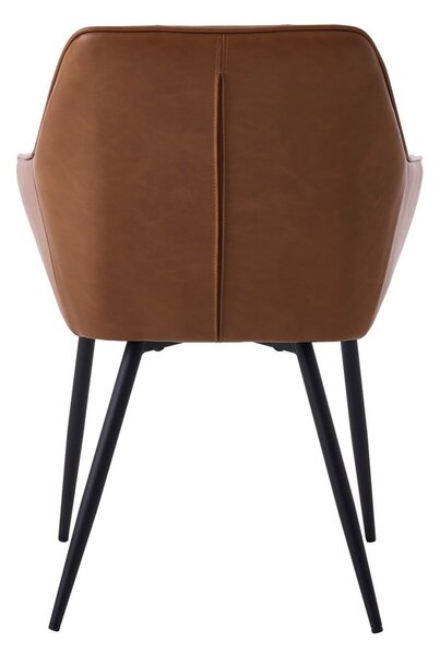 Hnedé čalúnené jedálenské kreslá v súprave s podrúčkami 2 ks Nolan Square – Unique Furniture