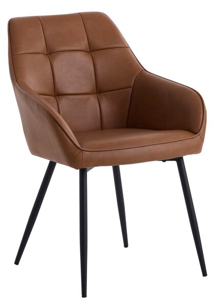 Hnedé čalúnené jedálenské kreslá v súprave s podrúčkami 2 ks Nolan Square – Unique Furniture