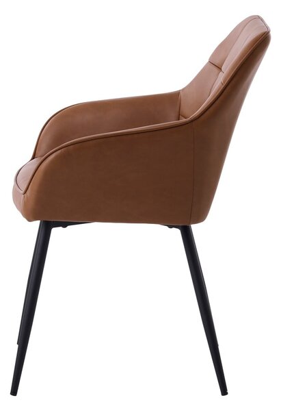 Hnedé čalúnené jedálenské kreslá v súprave s podrúčkami 2 ks Nolan Square – Unique Furniture