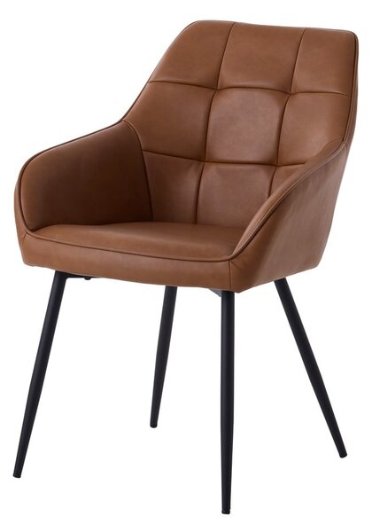 Hnedé čalúnené jedálenské kreslá v súprave s podrúčkami 2 ks Nolan Square – Unique Furniture