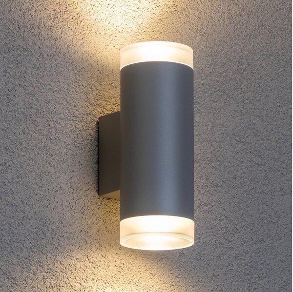 Brilagi - Vonkajšie nástenné svietidlo MATERA 2xGU10/30W/230V šedá IP54