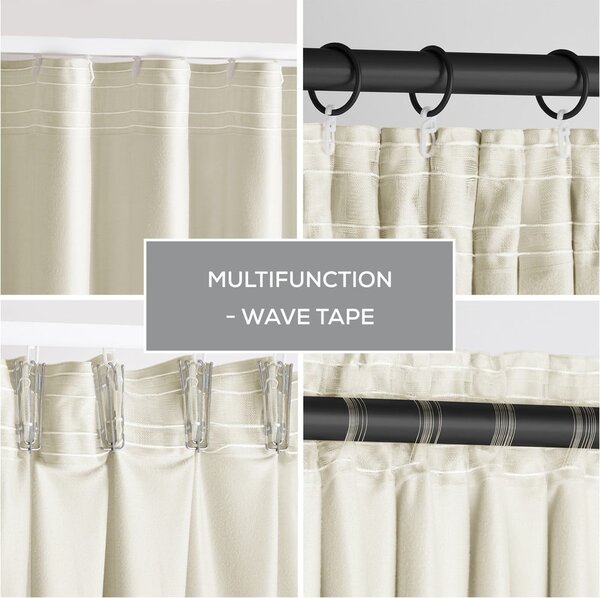 Krémovobiely zamatový dimout záves 140x245 cm Pleat – Restilo