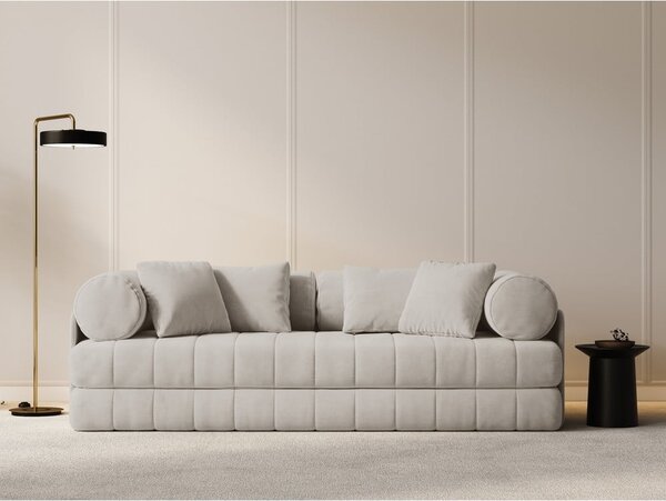 Béžová zamatová rozkladacia pohovka 206 cm Kemi – Cosmopolitan Design