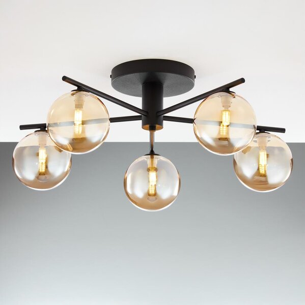 Jupiter 2047 - Prisadený luster PRATO 5xG9/10W/230V čierna/béžová