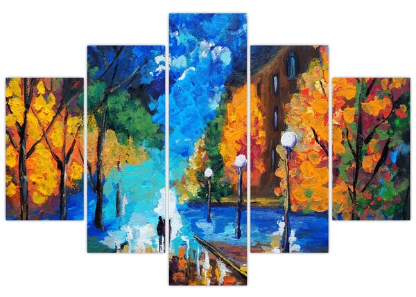 Obraz - Milenci, Pointilizmus (150x105 cm)